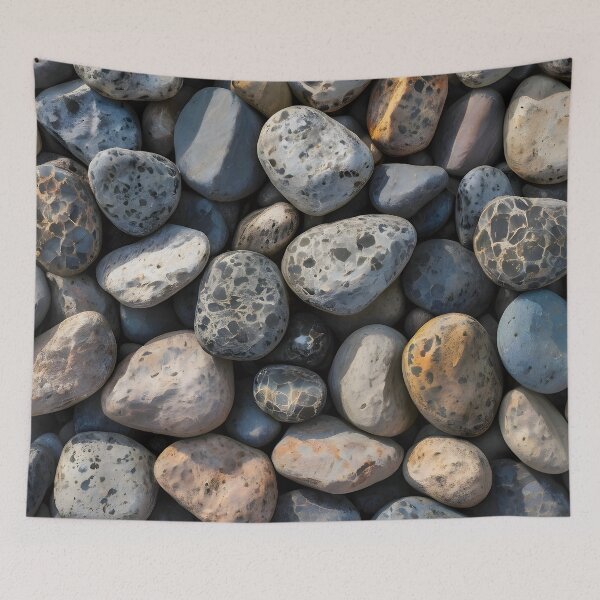 Item preview, Pebble Mosaic, Weathered Organic Patterns, Scandinavian Style Textures, Modern Rustic Soothing Art designed and sold by Kintsugi99.