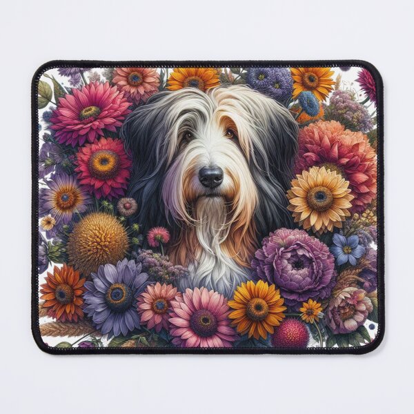 Item preview, Beared Collie Loves Flowers designed and sold by Wags & Tails.
