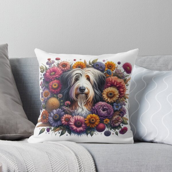 Item preview, Beared Collie Loves Flowers designed and sold by Wags & Tails.
