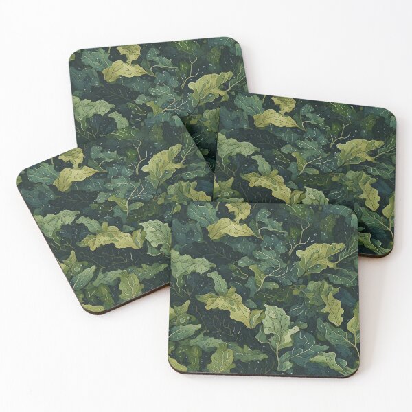 Item preview, Camouflage pattern inspired by rain wet leaves  designed and sold by Designbes.