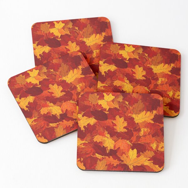 Item preview, Fiery autumn camouflage leaves designed and sold by Designbes.