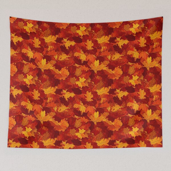 Item preview, Fiery autumn camouflage leaves designed and sold by Designbes.