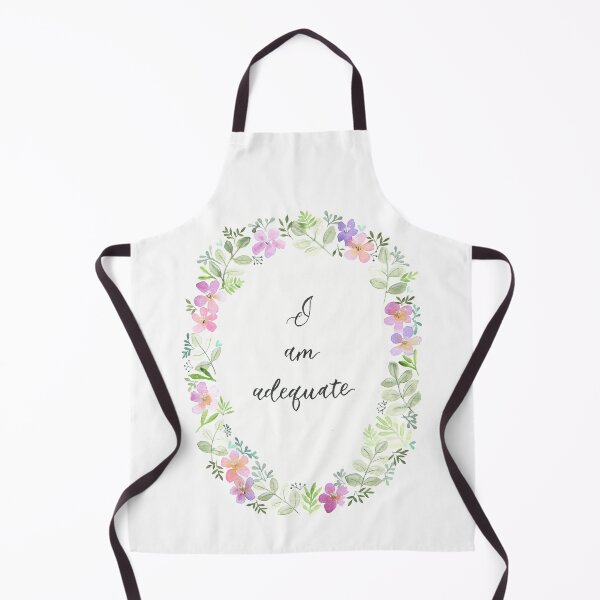 Item preview, I am adequate - quote in watercolour wreath of flowers and leaves designed and sold by klbailey.