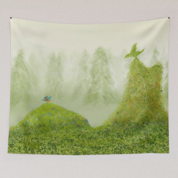 Item preview, Birds in the misty forest  designed and sold by greenPQBstudio.