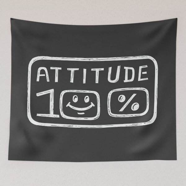Item preview, Attitude 100% Hundred Percent White Hand Drawn Expression in Old Retro Art Style designed and sold by Wiggly Lines.
