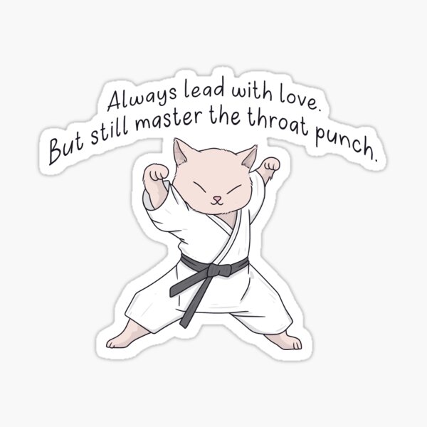 Aperçu de l'œuvre Karate Cat : Dirigez avec amour, maîtrisez le coup de poing dans la gorge créée et vendue par Jess.a.creates.