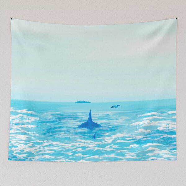 Item preview, A blue bird and a whale designed and sold by greenPQBstudio.