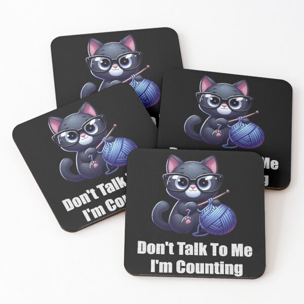 Item preview, Funny Black Cat Knits Don't Talk To Me I'm Counting Knitting  designed and sold by Creat-Des.
