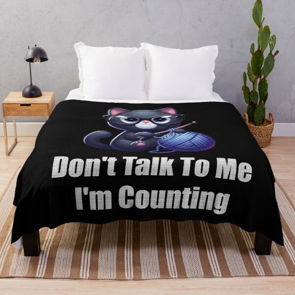 Item preview, Funny Black Cat Knits Don't Talk To Me I'm Counting Knitting designed and sold by Creat-Des.
