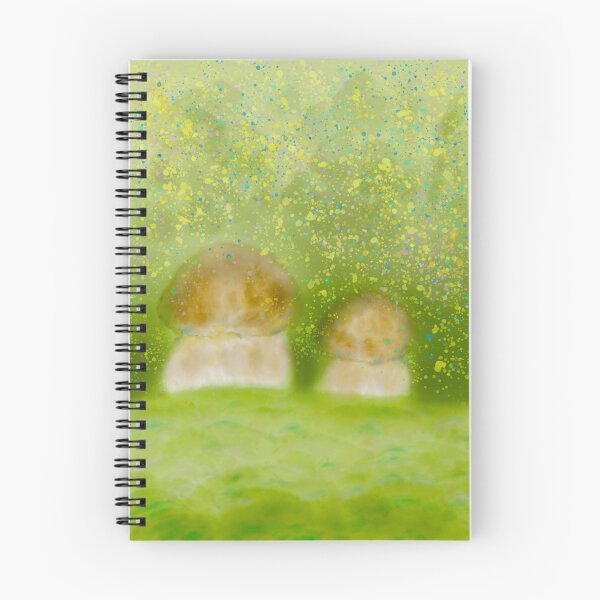 Item preview, Mushrooms at twilight in the peaceful woodland designed and sold by greenPQBstudio.