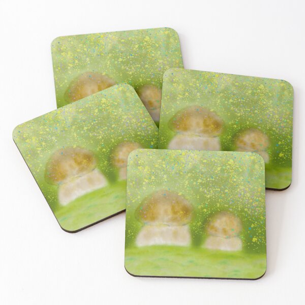 Item preview, Mushrooms at twilight in the peaceful woodland designed and sold by greenPQBstudio.