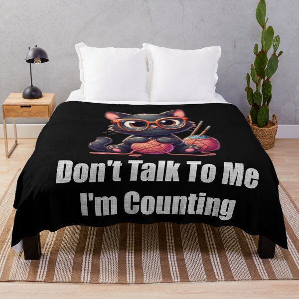 Item preview, Funny Black Cat Knits Don't Talk To Me I'm Counting Knitting designed and sold by Creat-Des.