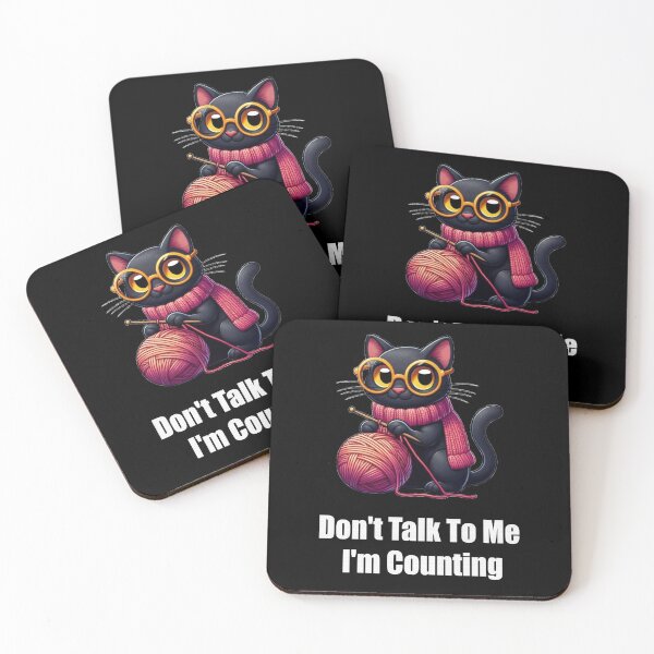 Item preview, Funny Black Cat Knits Don't Talk To Me I'm Counting Knitting  designed and sold by Creat-Des.