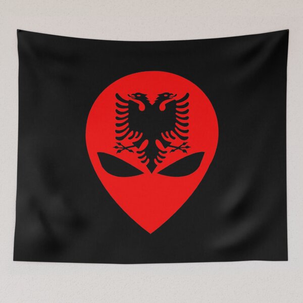 Item preview, Albanian Alien Flag designed and sold by wickedcartoons.