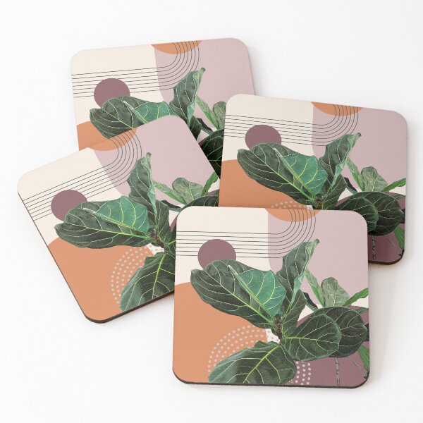 Item preview, Abstract modern botanical art , ficus lyrata designed and sold by Green Plantessa.