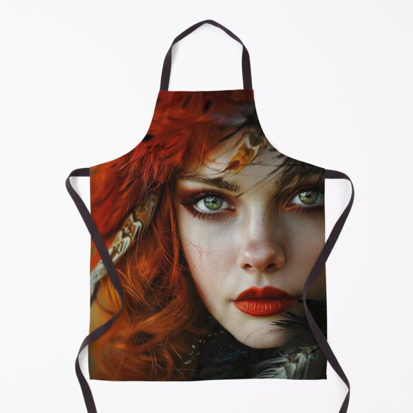 Item preview, Seductive Vixen – Wild Fox Woman with Feathers designed and sold by NordicArtPrint.