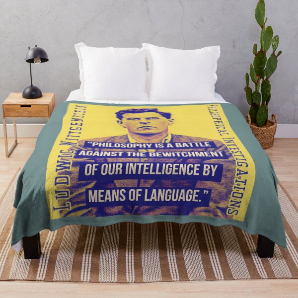 Item preview, Ludwig Wittgenstein quote: Philosophy is a battle against the bewitchment of our intelligence by means of our language. designed and sold by artbleed.