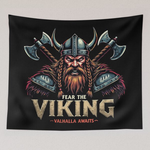 Item preview, Fear The Viking Nordic Warrior Valhalla Awaits designed and sold by Blok45.