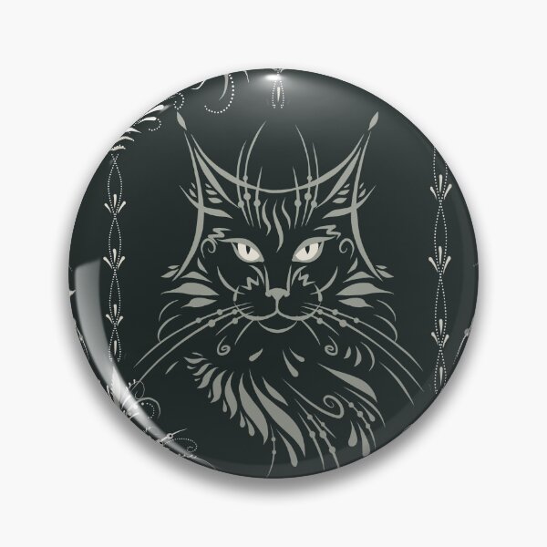 Artikelvorschau, Barocke Katze & Blumendamast – Vintage-inspiriertes Katzenmuster - Schwarz und Weiß entworfen und verkauft von wild.geranium.design.