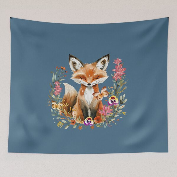 Item preview, The Fox Enjoys A Moment Among The Flowers designed and sold by hurmerinta.