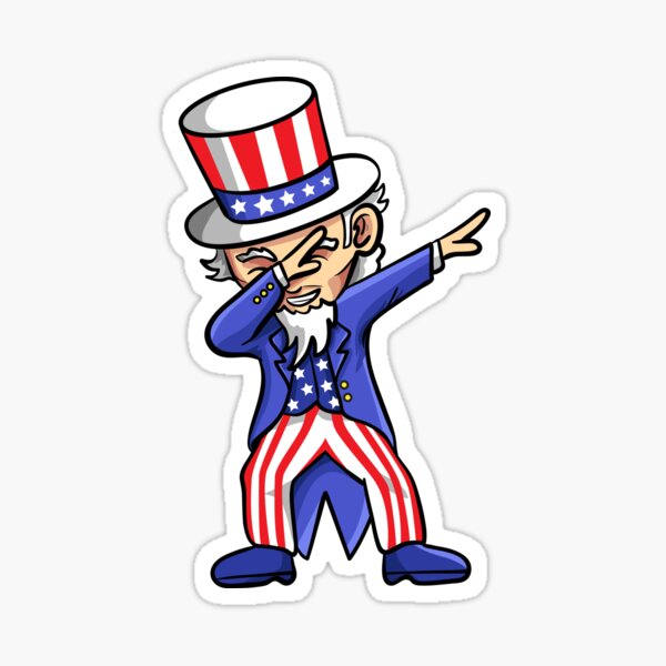 Uncle Sam Dabbing Th Of July Cool American USA Design Sticker For Sale By MillennialDude