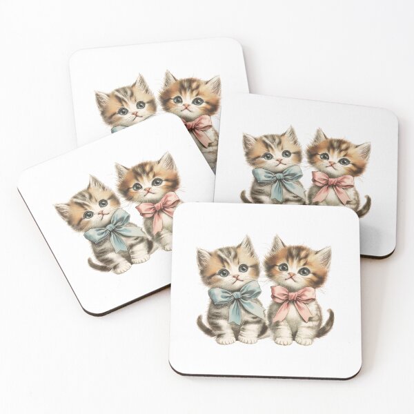 Item preview, Vintage Kittens Wearing Bows designed and sold by PrintDelightsDJ.