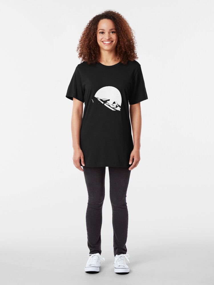 Alternate view of Starman In Space Tesla Roadster Slim Fit T-Shirt