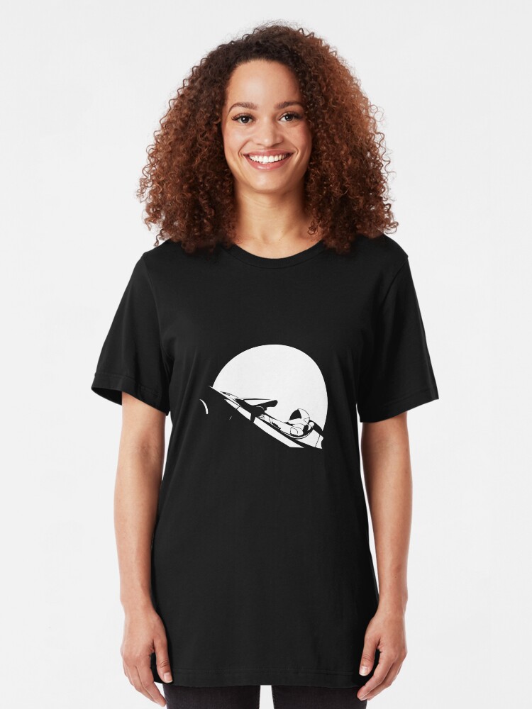 Alternate view of Starman In Space Tesla Roadster Slim Fit T-Shirt