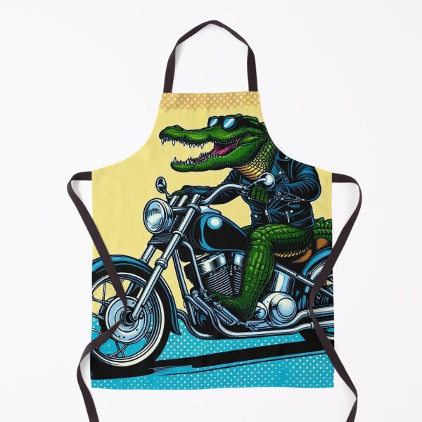 Item preview, Crocodile in leather jacket riding motorcycle designed and sold by Dogandesighn.