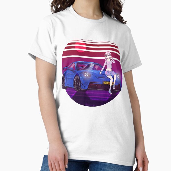 Aperçu de l'œuvre Voiture Anime Fille Coucher de soleil créée et vendue par DymirART.