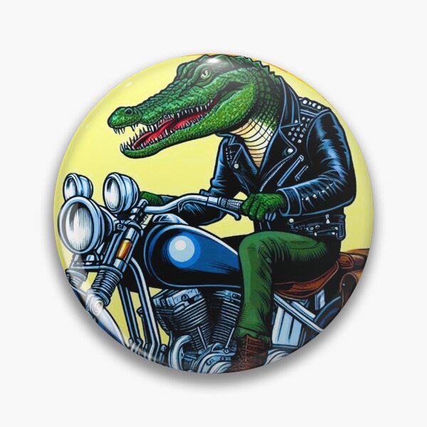 Item preview, Crocodile in leather jacket riding motorcycle designed and sold by Dogandesighn.