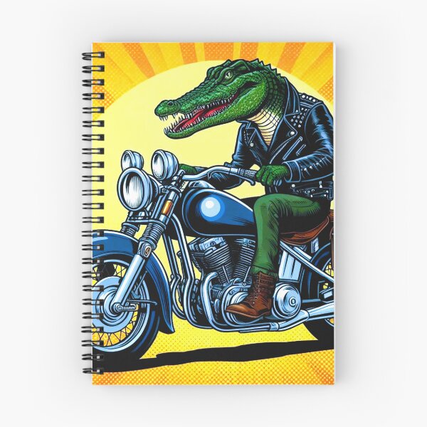 Item preview, Crocodile in leather jacket riding motorcycle designed and sold by Dogandesighn.