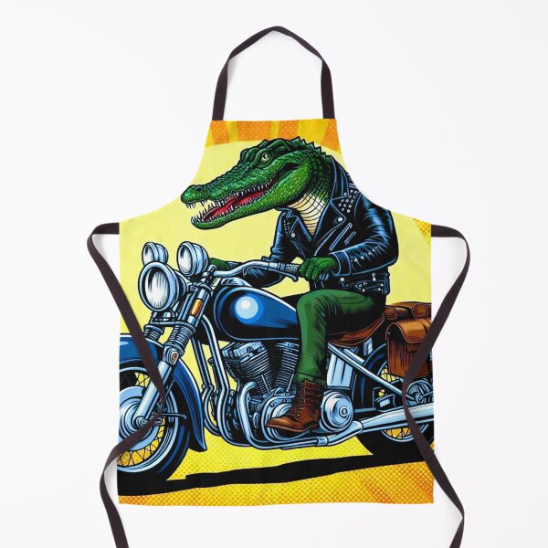 Item preview, Crocodile in leather jacket riding motorcycle designed and sold by Dogandesighn.