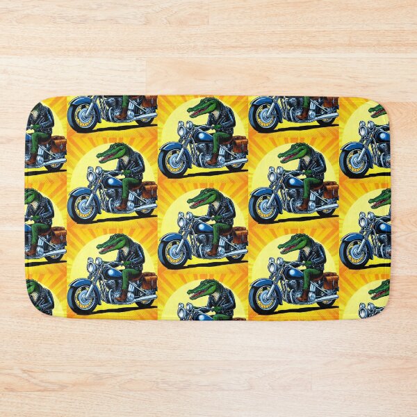 Item preview, Crocodile in leather jacket riding motorcycle designed and sold by Dogandesighn.