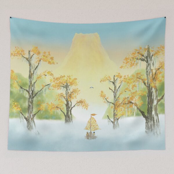Item preview, Three friends on an adventure towards magical mountains designed and sold by greenPQBstudio.