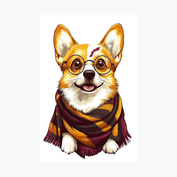 Item preview, Potter Cartoon Wizard Magic Fantasy, magical  corgi designed and sold by Innamalinka.