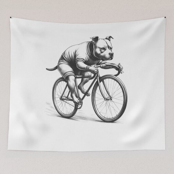 Aperçu de l'œuvre American Hairless Terrier faisant du vélo créée et vendue par Kimberley King Art King Art.