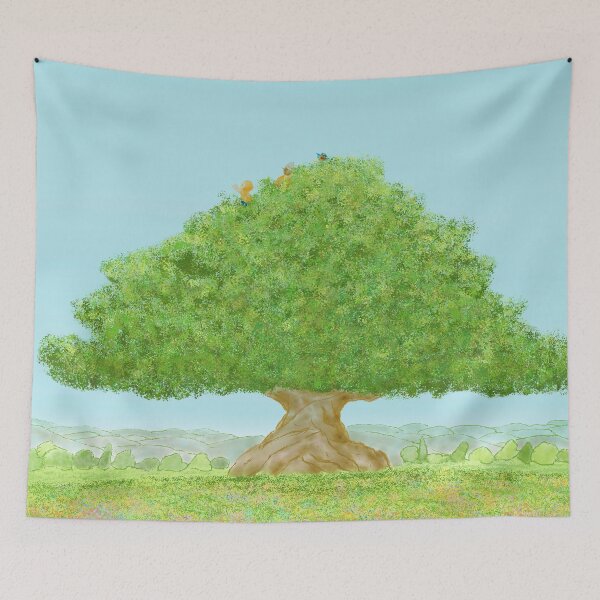 Item preview, Three friends sitting on a big tree designed and sold by greenPQBstudio.