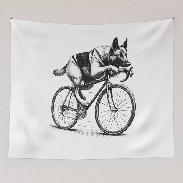 Item preview, Belgian Malinois Riding Bike designed and sold by Kimberley King Art  King Art.