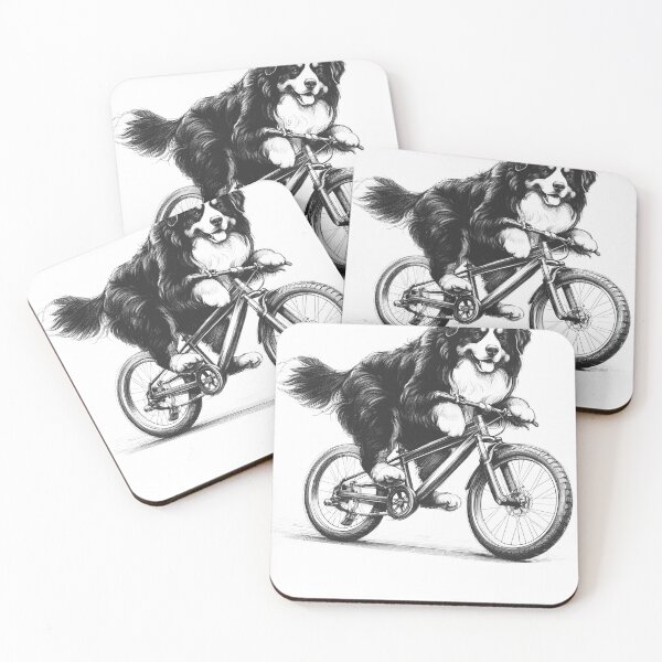 Item preview, Bernese Mountain Dog Riding Bike designed and sold by Kimberley King Art  King Art.