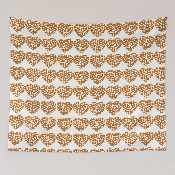 Item preview, Regular Grid Small White Cow Patches on Caramel Cowhide | Continues Caramel Cow Heart designed and sold by PatternPen.