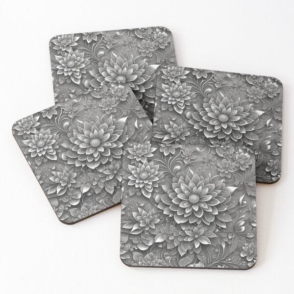 Item preview, silver flowers designed and sold by In-Spirit24.