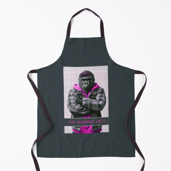 Item preview, I've screwed up :(, sad gorilla with pink pullover hoodie designed and sold by silent-violin.