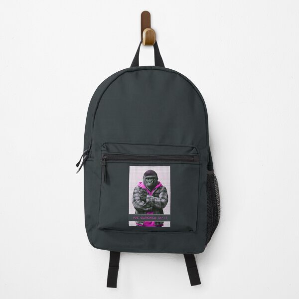Item preview, I've screwed up :(, sad gorilla with pink pullover hoodie designed and sold by silent-violin.