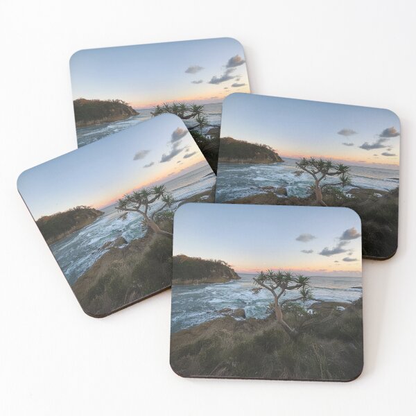 Item preview, Sunset Coastal Vista with Pandanus Tree – Dramatic Ocean Scene designed and sold by ArtArchive-KK.