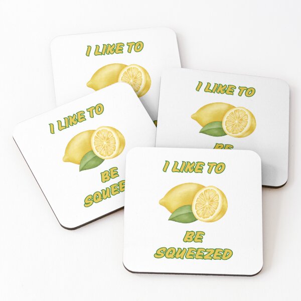 Item preview, I LIKE TO BE SQUEEZED, Lemons, Cut Lemon, Leaf, Pun designed and sold by AASparksDesigns.
