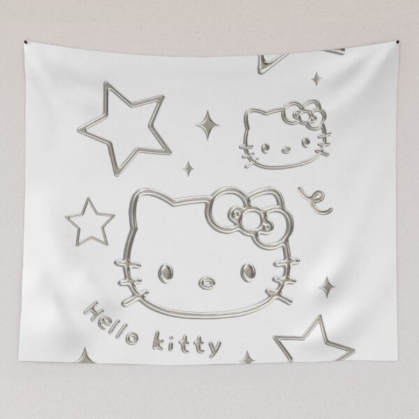 Item preview, Patrón de Hello Kitty plateado designed and sold by sunfyrethegold.