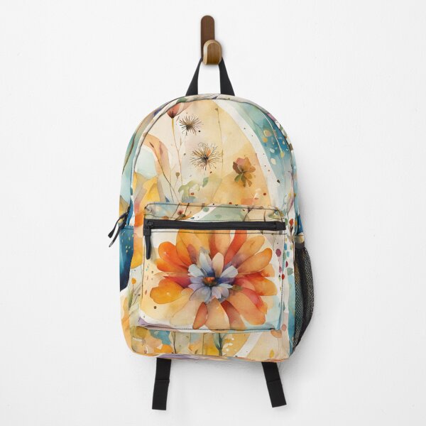 Item preview, Watercolor Florals Pattern , Mandala ,Pastel Gold Blue Orange, Feminine Romantic Elegant Pattern designed and sold by KolorellaS.