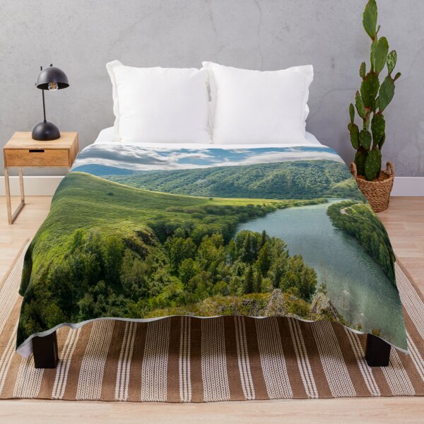 Item preview, Green Valley with River – Nature Photography designed and sold by PixelBirch.