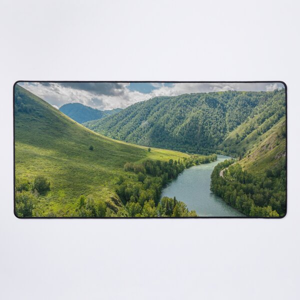 Item preview, Green Valley with River – Nature Photography designed and sold by PixelBirch.